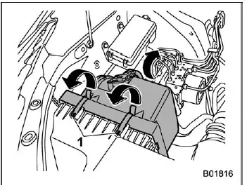 Subaru Ascent air cleaner housing clips location for opening air filter box