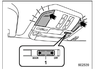 Subaru Ascent front map lights control with door interlock switch