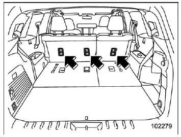 Subaru Ascent second row bench seat tether anchor positions