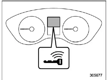 Subaru Ascent keyless access warning indicator and push-button start system icon