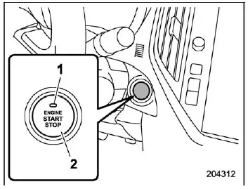 Subaru Ascent push-button ignition power status control and indicator